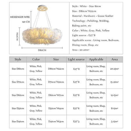 Luminaire Suspension design contemporain en plumes – Référence : Marilou6732-ILLUMEEN.COM