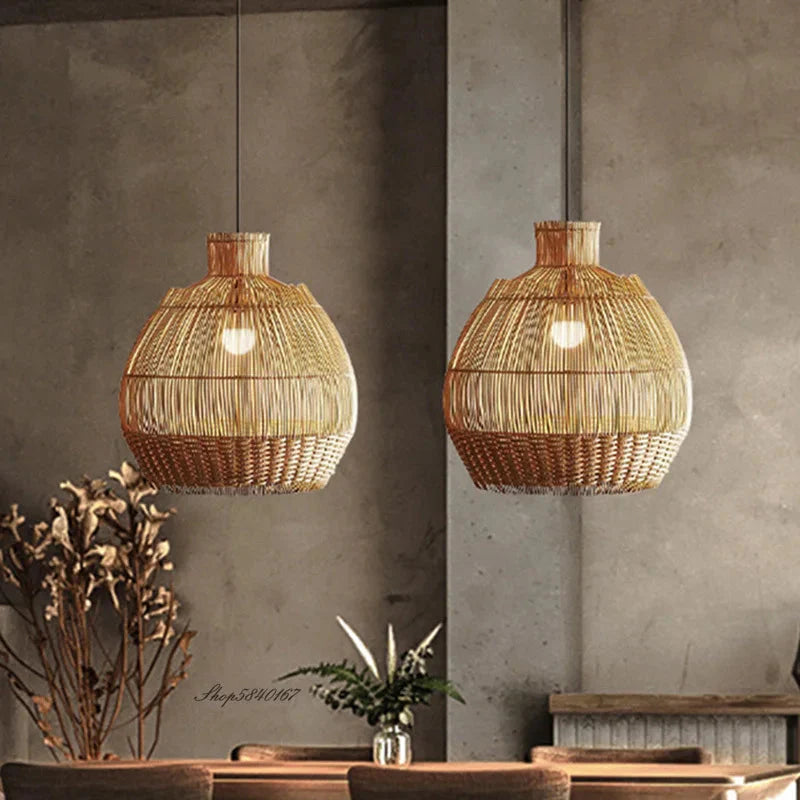 Luminaire Suspension finition en rotin naturel – Référence : Malina4523-ILLUMEEN.COM