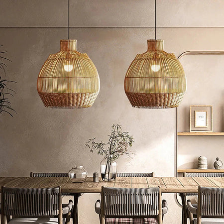 Luminaire Suspension finition en rotin naturel – Référence : Malina4523-ILLUMEEN.COM