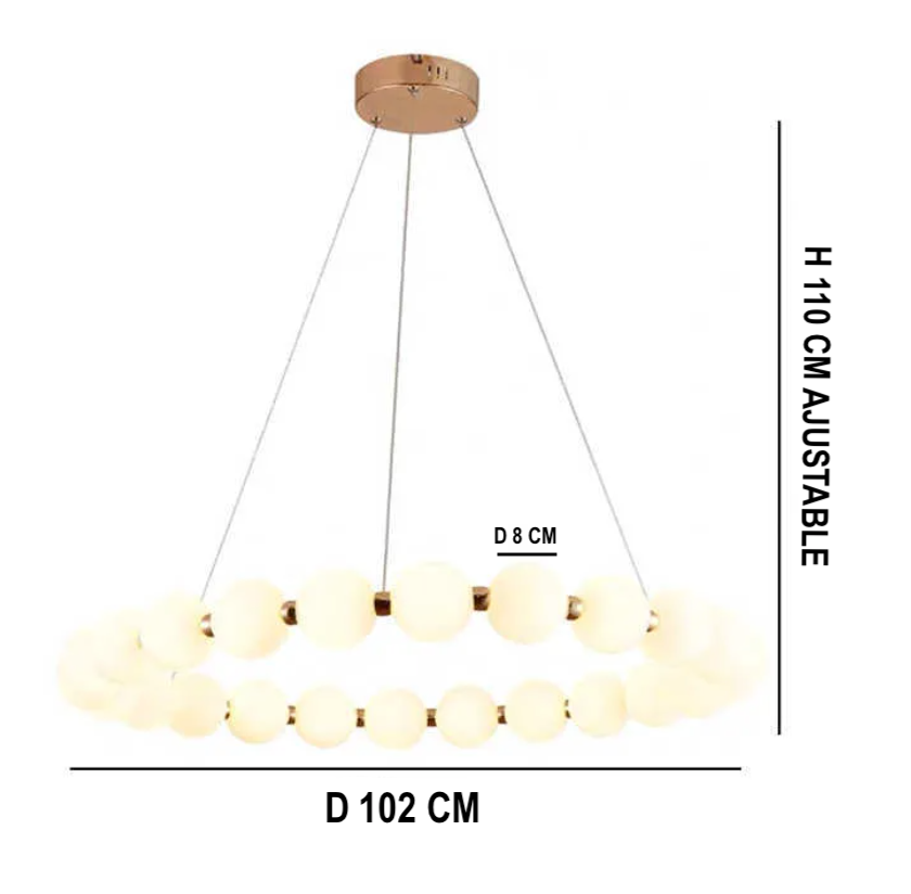 Luminaire Suspension sphères opalines élégantes – Référence : Mariel3485-ILLUMEEN.COM