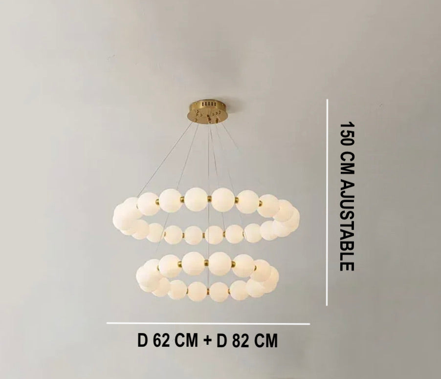 Luminaire Suspension sphères opalines élégantes – Référence : Mariel3485-ILLUMEEN.COM