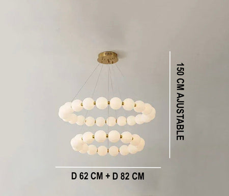 Luminaire Suspension sphères opalines élégantes – Référence : Mariel3485-ILLUMEEN.COM