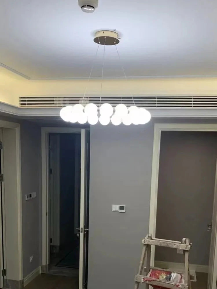 Luminaire Suspension sphères opalines élégantes – Référence : Mariel3485-ILLUMEEN.COM