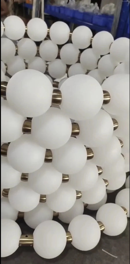 Luminaire Suspension sphères opalines élégantes – Référence : Mariel3485-ILLUMEEN.COM