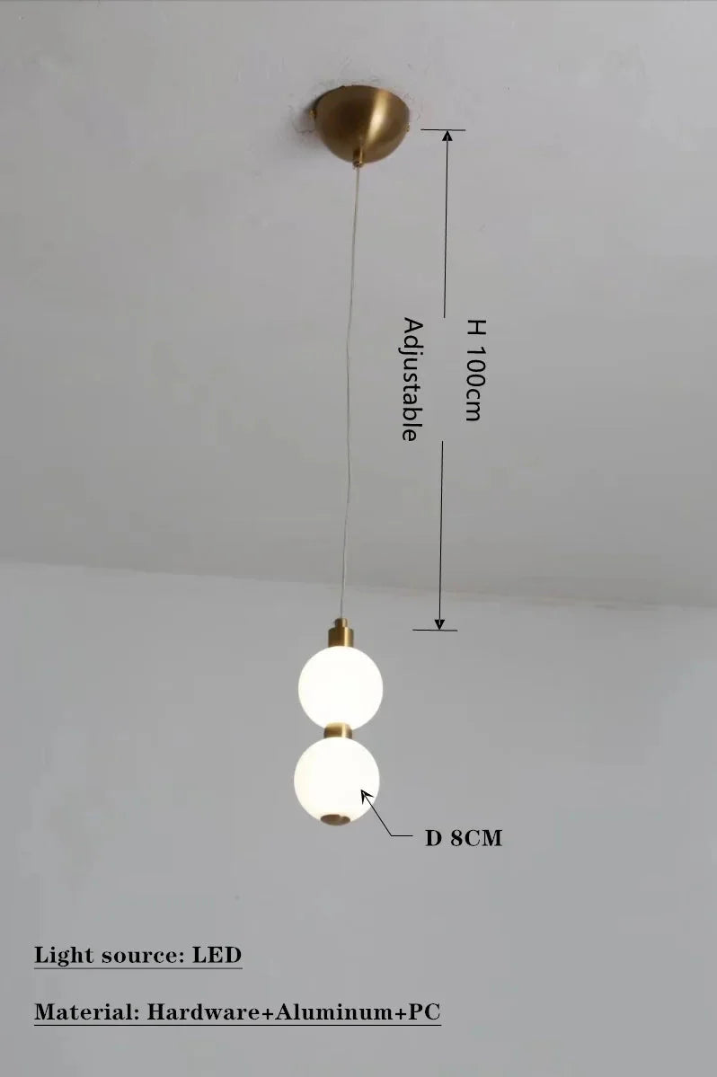 Luminaire Suspension sphères opalines élégantes – Référence : Mariel3485-ILLUMEEN.COM