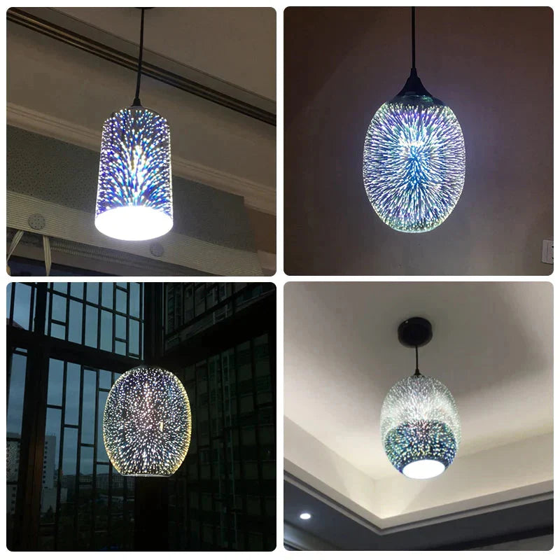 Luminaire Suspension verre 3D coloré – Référence : Ilyas5273-ILLUMEEN.COM