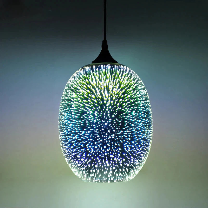 Luminaire Suspension verre 3D coloré – Référence : Ilyas5273-ILLUMEEN.COM