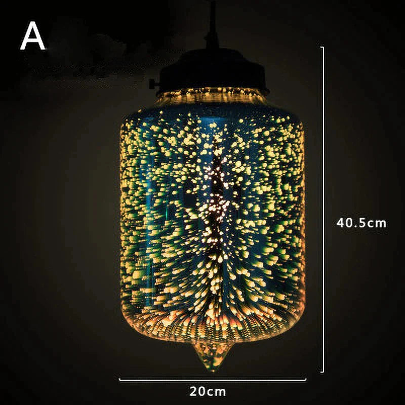 Luminaire Suspension verre 3D coloré – Référence : Ilyas5273-ILLUMEEN.COM