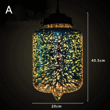 Luminaire Suspension verre 3D coloré – Référence : Ilyas5273-ILLUMEEN.COM