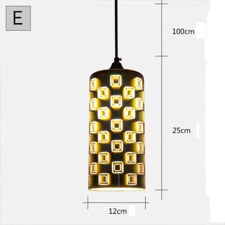 Luminaire Suspension verre 3D coloré – Référence : Ilyas5273-ILLUMEEN.COM