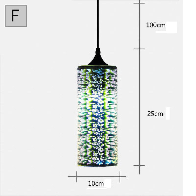 Luminaire Suspension verre 3D coloré – Référence : Ilyas5273-ILLUMEEN.COM