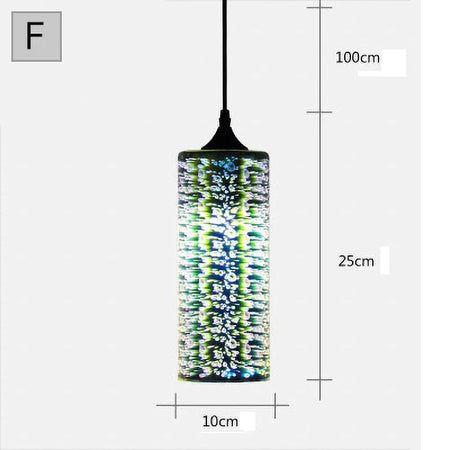 Luminaire Suspension verre 3D coloré – Référence : Ilyas5273-ILLUMEEN.COM
