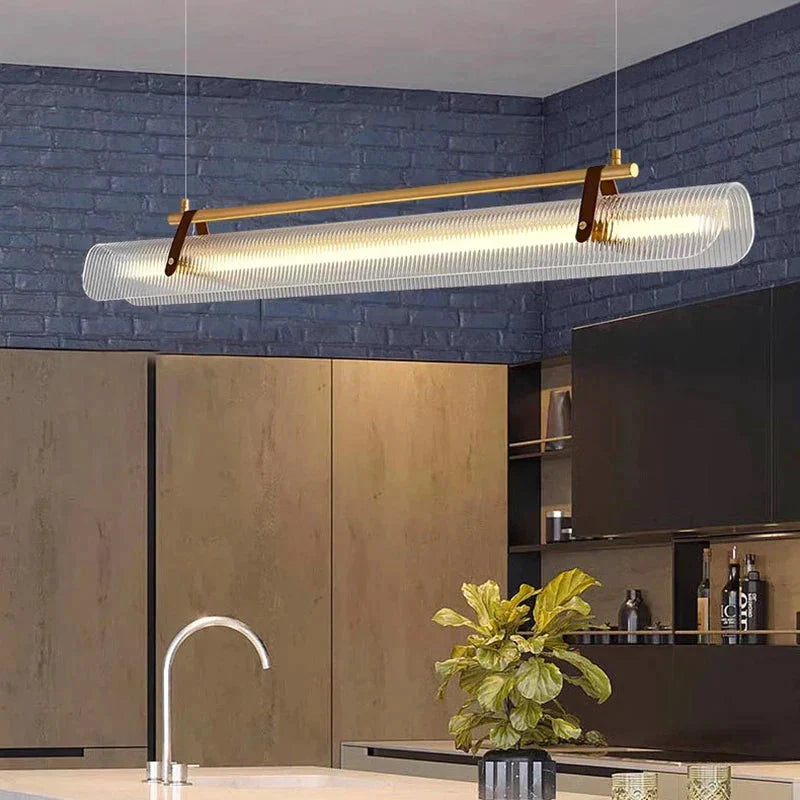 Luminaire Suspension verre cannelé – Référence : Mariselle4823-ILLUMEEN.COM