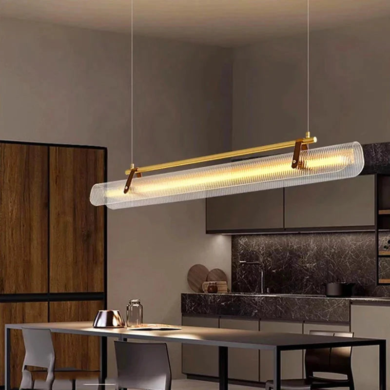 Luminaire Suspension verre cannelé – Référence : Mariselle4823-ILLUMEEN.COM