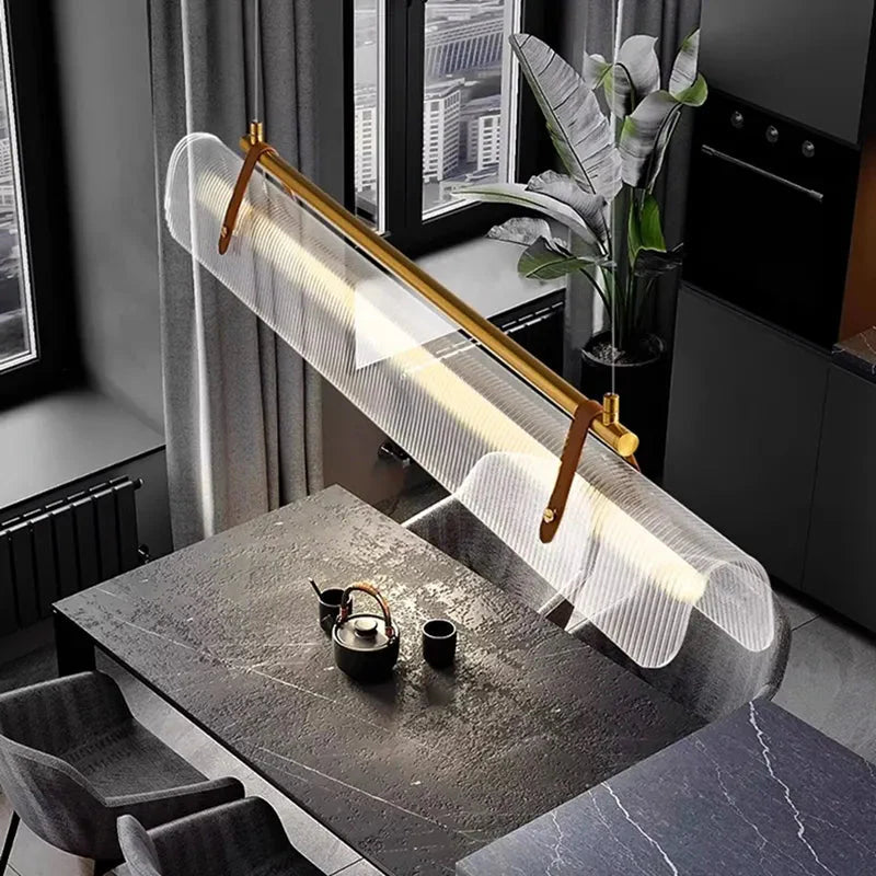 Luminaire Suspension verre cannelé – Référence : Mariselle4823-ILLUMEEN.COM