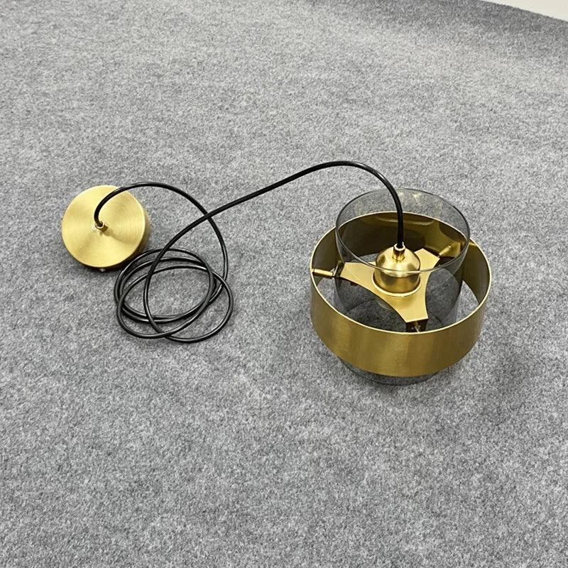 Luminaire Suspension verre doré contemporain – Référence : Maelis4823-ILLUMEEN.COM