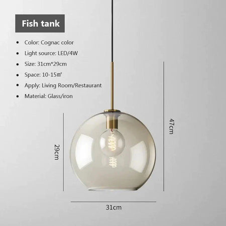 Luminaire Suspension design élégant en verre et métal – Référence : Marvyn5274-ILLUMEEN.COM