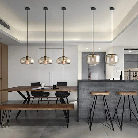 Luminaire Suspension design élégant en verre et métal – Référence : Marvyn5274-ILLUMEEN.COM