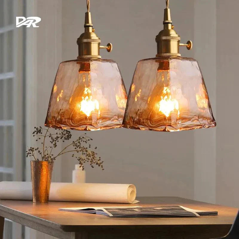 Luminaire Suspension verre marbré avec laiton – Référence : Aris5842-ILLUMEEN.COM
