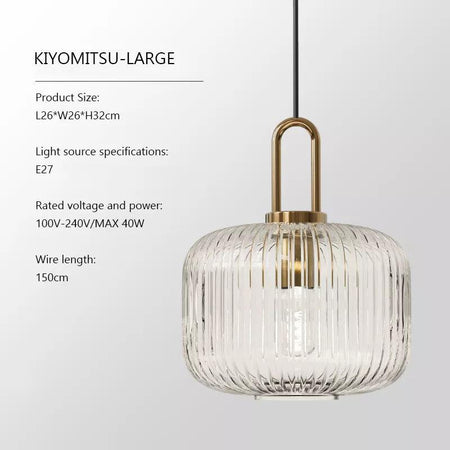 Luminaire Suspension verre strié doré – Référence : Maelis4592-ILLUMEEN.COM