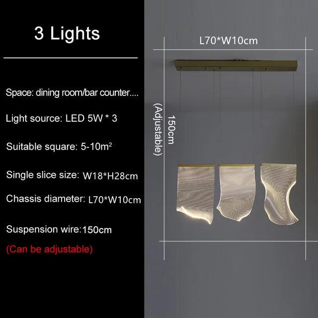 Luminaire Suspension voiles flottantes dorées – Référence : Maelis4723-ILLUMEEN.COM