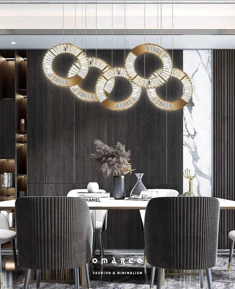 Luminaire Suspension forme organique dorée – Référence : Aelion5738-ILLUMEEN.COM