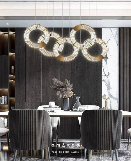 Luminaire Suspension forme organique dorée – Référence : Aelion5738-ILLUMEEN.COM