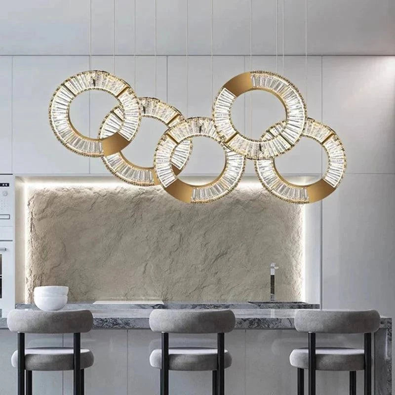 Luminaire Suspension forme organique dorée – Référence : Aelion5738-ILLUMEEN.COM