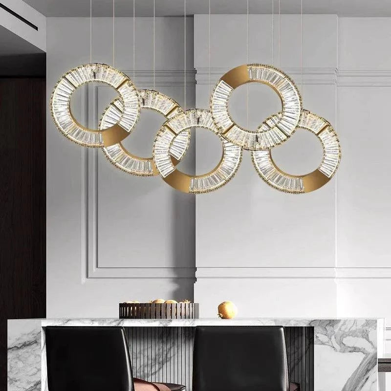 Luminaire Suspension forme organique dorée – Référence : Aelion5738-ILLUMEEN.COM