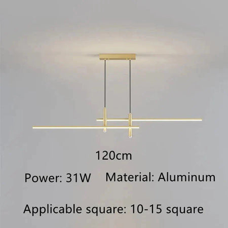 Luminaire Suspension design contemporain en métal doré – Référence : Aveline4263-ILLUMEEN.COM