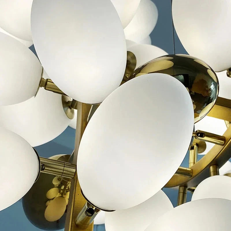 Luminaire Lustre design en cuivre et verre de jade – Référence : Elowen5837-ILLUMEEN.COM