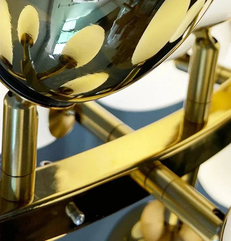 Luminaire Lustre design en cuivre et verre de jade – Référence : Elowen5837-ILLUMEEN.COM