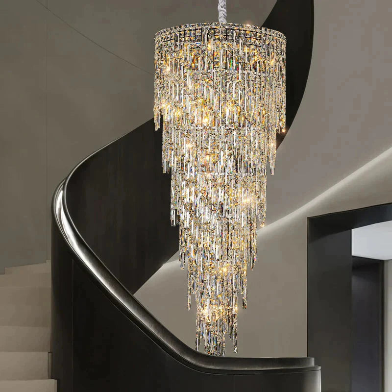 Luminaire Lustre cristal de luxe pour escalier – Référence : Seraphin8274-ILLUMEEN.COM