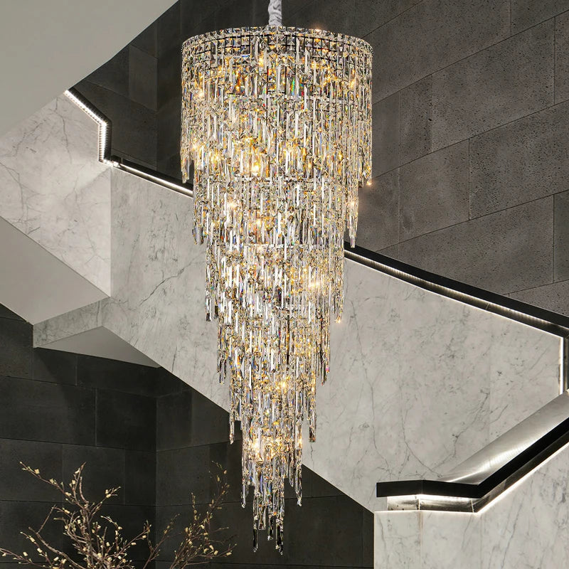 Luminaire Lustre cristal de luxe pour escalier – Référence : Seraphin8274-ILLUMEEN.COM