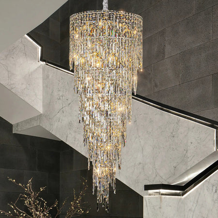 Luminaire Lustre cristal de luxe pour escalier – Référence : Seraphin8274-ILLUMEEN.COM