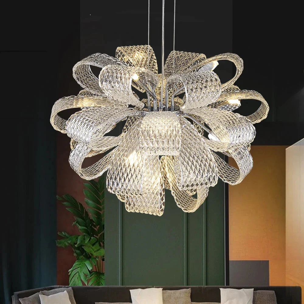 Luminaire Lustre design contemporain en verre – Référence : Elora7385-ILLUMEEN.COM