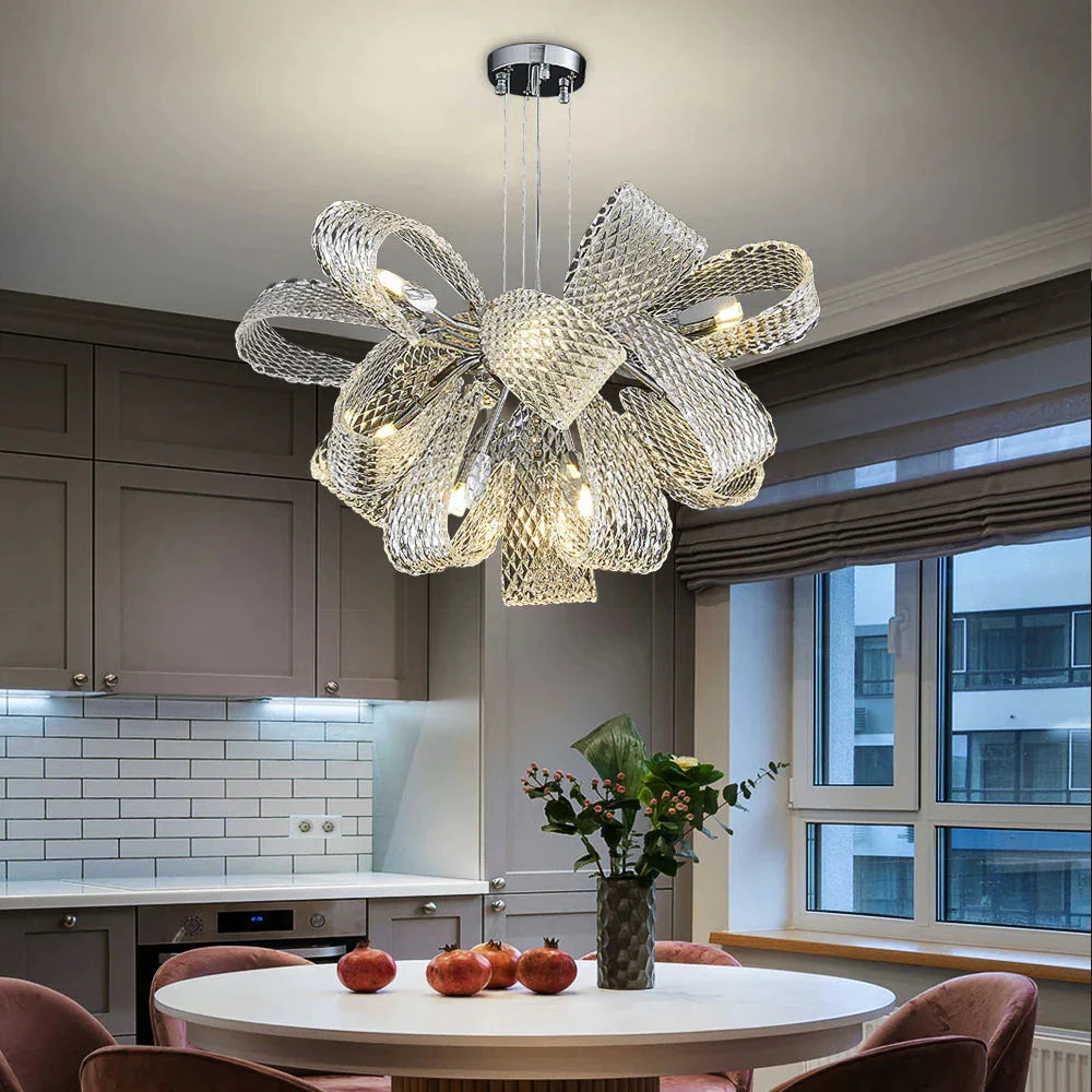 Luminaire Lustre design contemporain en verre – Référence : Elora7385-ILLUMEEN.COM