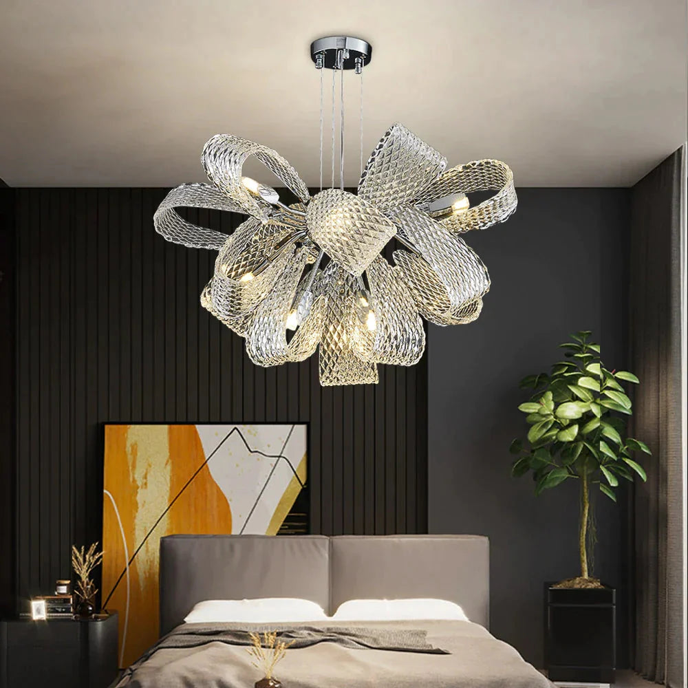 Luminaire Lustre design contemporain en verre – Référence : Elora7385-ILLUMEEN.COM