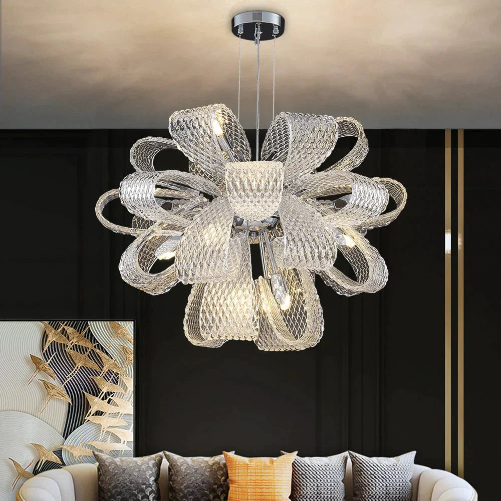 Luminaire Lustre design contemporain en verre – Référence : Elora7385-ILLUMEEN.COM