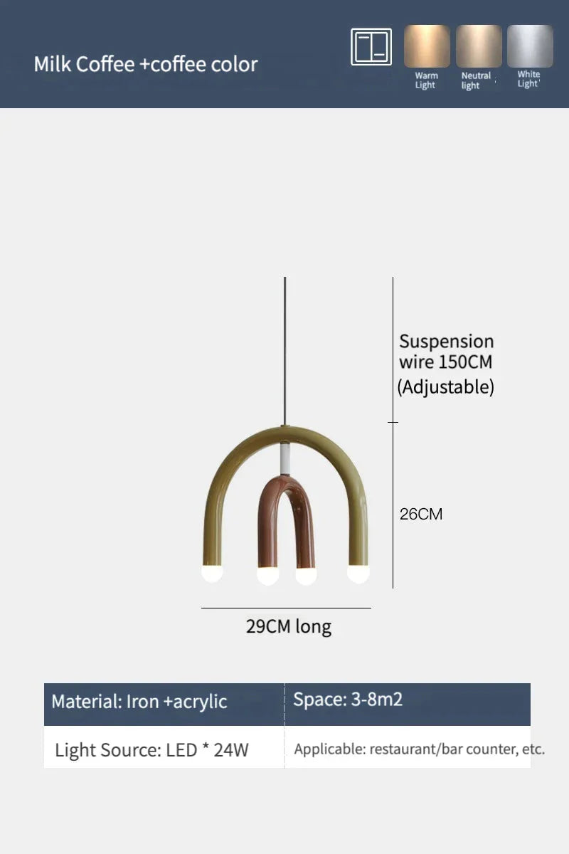 Luminaire Suspension design épuré en forme de U – Référence : Marlon5632-ILLUMEEN.COM