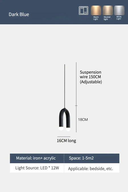 Luminaire Suspension design épuré en forme de U – Référence : Marlon5632-ILLUMEEN.COM