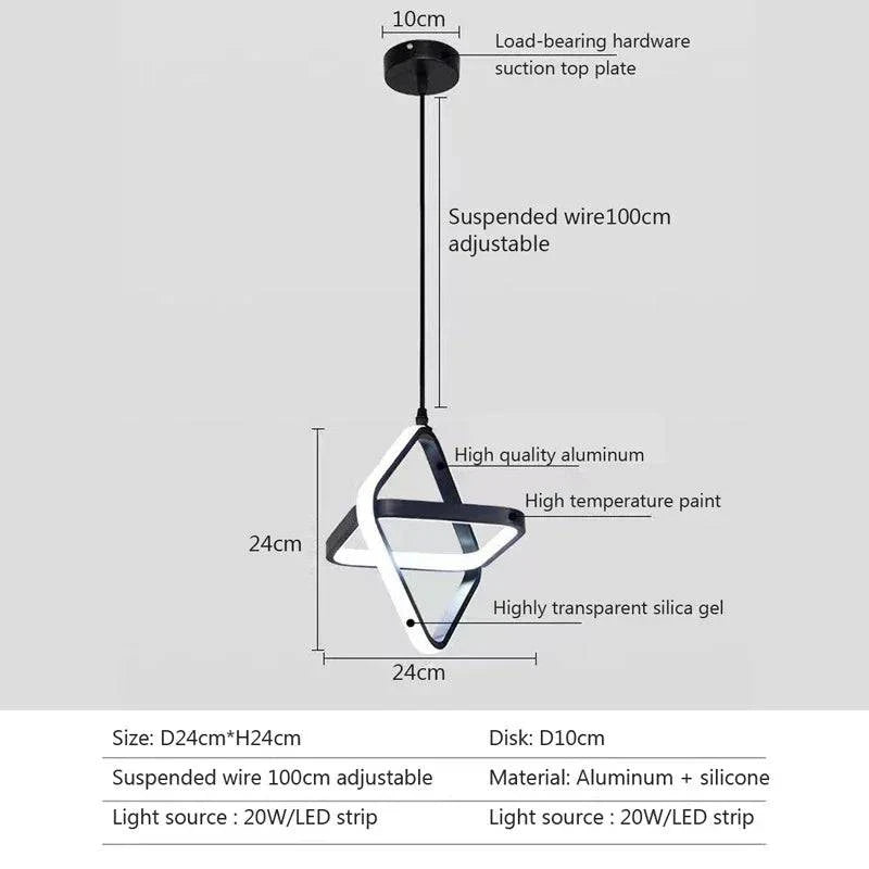 Luminaire Suspension design minimaliste noir – Référence : Vesper4732-ILLUMEEN.COM