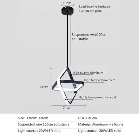 Luminaire Suspension design minimaliste noir – Référence : Vesper4732-ILLUMEEN.COM
