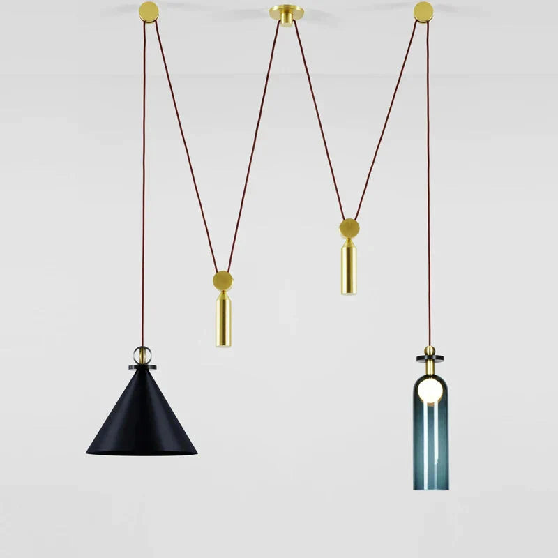 Luminaire Suspension design nordique en laiton – Référence : Alizée4823-ILLUMEEN.COM