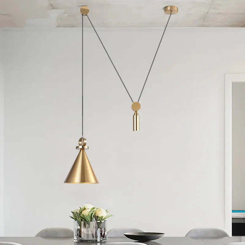 Luminaire Suspension design nordique en laiton – Référence : Alizée4823-ILLUMEEN.COM