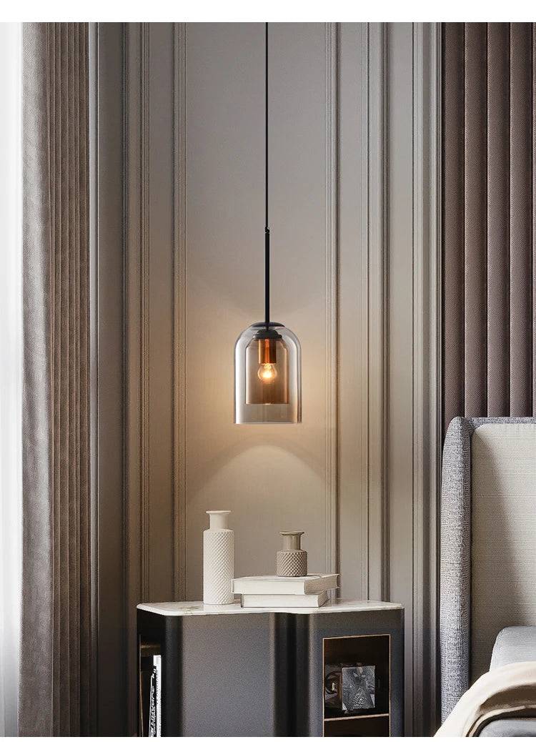 Luminaire Suspension verre double moderne – Référence : Fynia4739-ILLUMEEN.COM