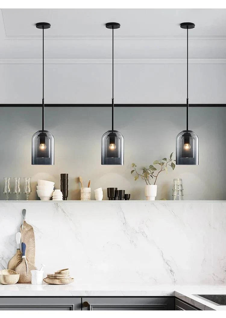 Luminaire Suspension verre double moderne – Référence : Fynia4739-ILLUMEEN.COM