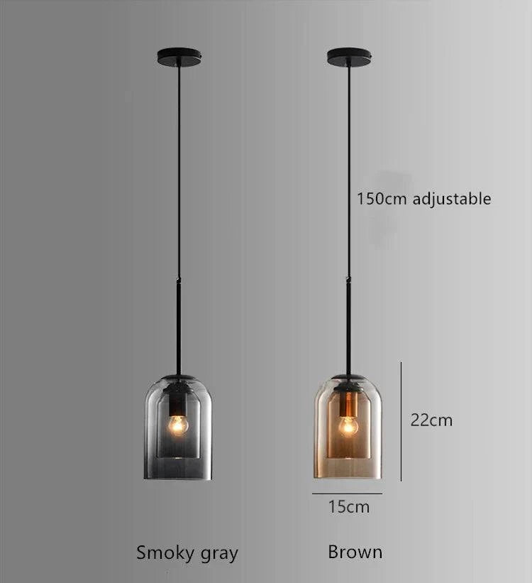 Luminaire Suspension verre double moderne – Référence : Fynia4739-ILLUMEEN.COM