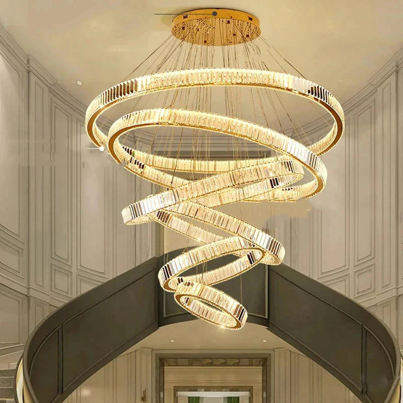 Luminaire Lustre design contemporain en fer et cristal – Référence : Aurelien7924-ILLUMEEN.COM