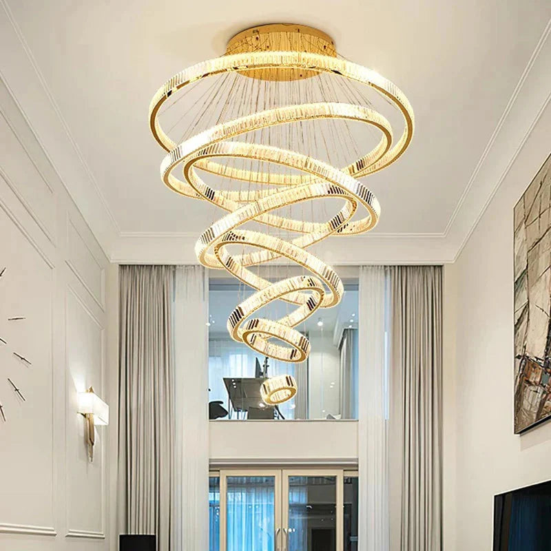 Luminaire Lustre design contemporain en fer et cristal – Référence : Aurelien7924-ILLUMEEN.COM